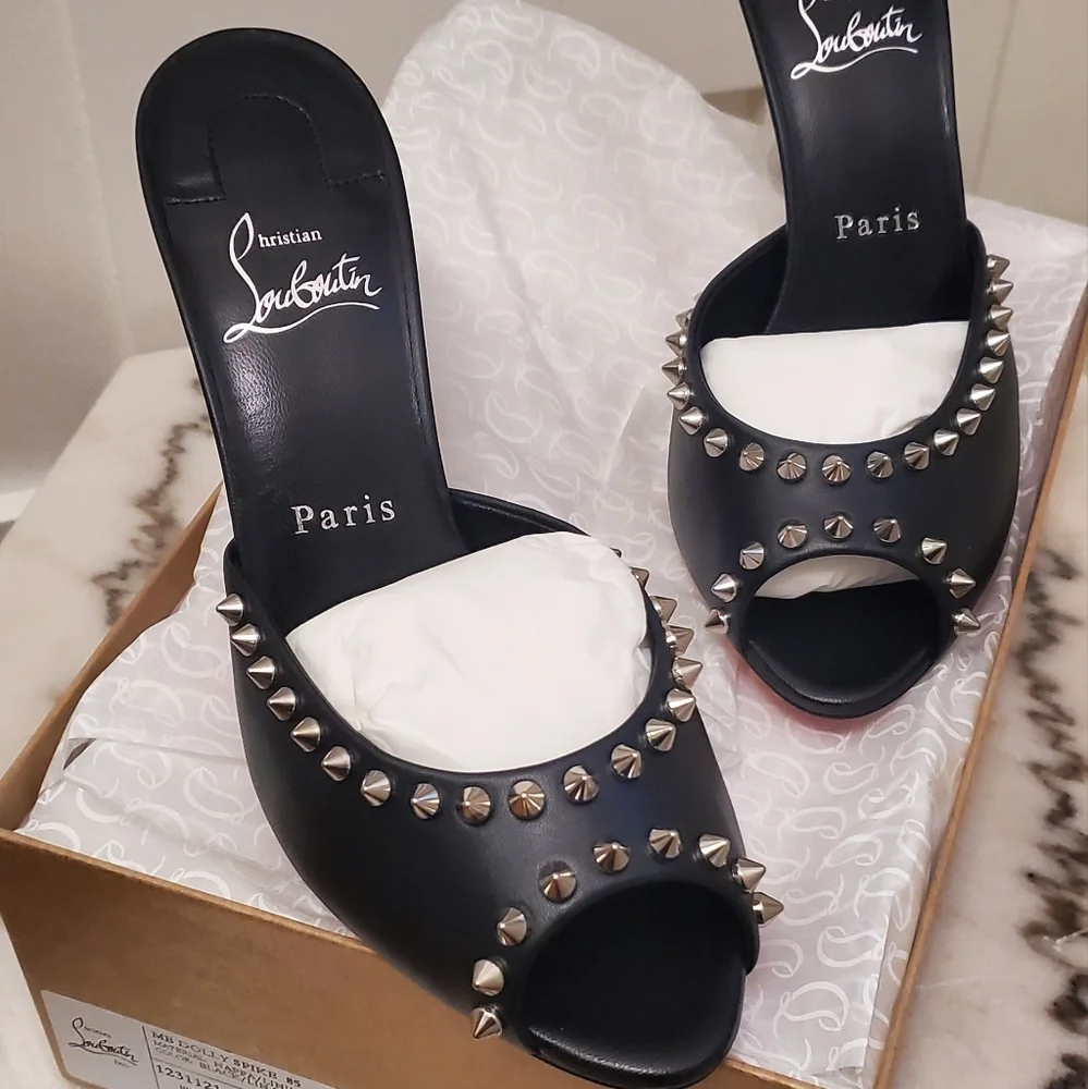 AUTHENTIC!!!Christian Louboutin Me Dolly 85 spikes mules. - Picture 2 of 5